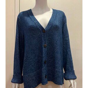 J. Jill Deep Blue Knit Cardigan